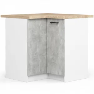 Ak furniture Kuchynská linka Olivie 3 m biela/betón/dub sonoma