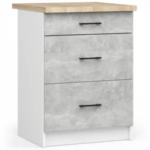 Ak furniture Kuchyňská linka Olivie G2 2,4 m bílá/beton/dub sonoma