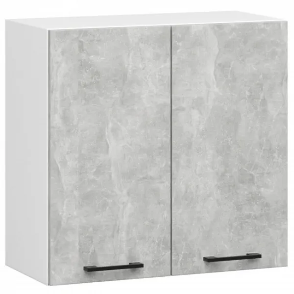 Ak furniture Kuchyňská linka Olivie 2,4 m beton/bílá/dub sonoma