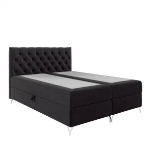 Boxspringová posteľ, 140x200, čierna látka Velvet, GULIETTE + darček