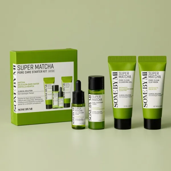 Some By Mi Super Matcha Pore Care Starter Kit darčeková sada pre stiahnutie pórov a matný vzhľad pleti