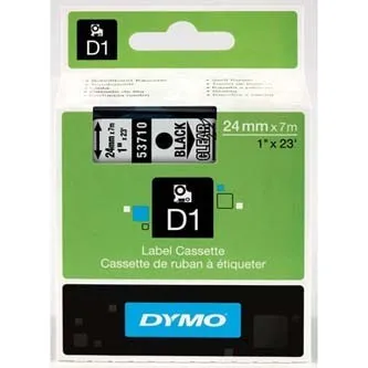 Dymo originál páska do tlačiarne štítkov, Dymo, 53710, S0720920, čierny tlač/priehľadný podklad, 7m, 24mm, D1 53710