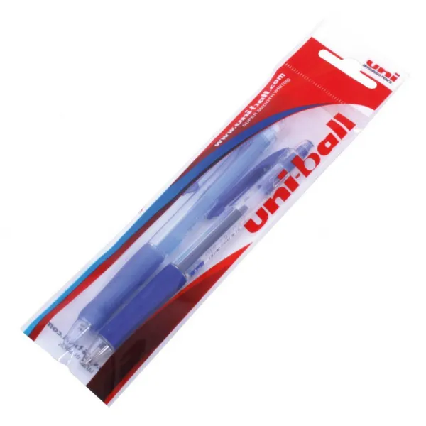 UNI Mitsubishi Pencil Súprava uni mikroceruzka Shalaku + pero Laknock modré