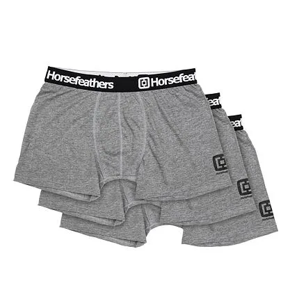 HORSEFEATHERS Boxerky Dynasty 3Pack - heather gray GRAY velikost M