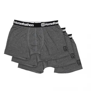 HORSEFEATHERS Boxerky Dynasty 3Pack - heather anthracite GRAY velikost M