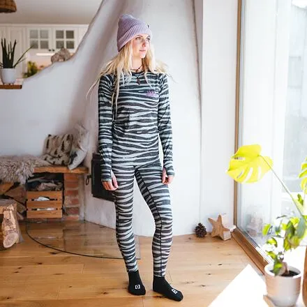 HORSEFEATHERS Termo nohavice Mirra - zebra BLUE velikost M
