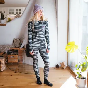 HORSEFEATHERS Termo nohavice Mirra - zebra BLUE velikost M