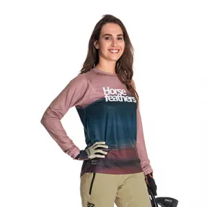 HORSEFEATHERS Dámsky bike dres Quantum LS - foggy BLUE velikost XS