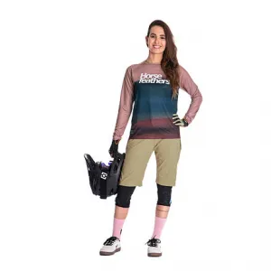 HORSEFEATHERS Dámsky bike dres Quantum LS - foggy BLUE velikost XS