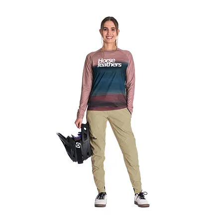 HORSEFEATHERS Dámsky bike dres Quantum LS - foggy BLUE velikost XS