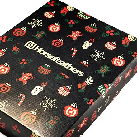 HORSEFEATHERS Vianočná darčeková krabička - ho ho ho BLACK