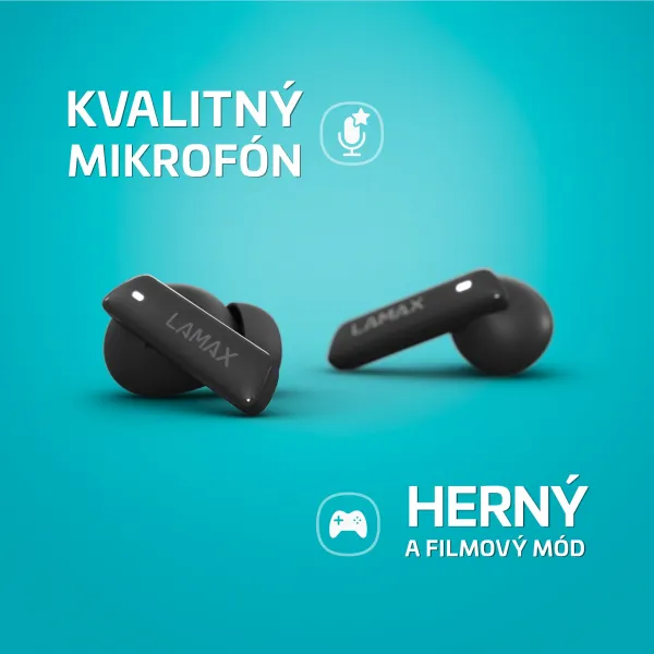 Lamax Clips1 ANC Bluetooth slúchadlá čierne