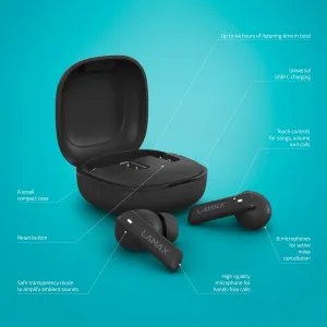 Lamax Clips1 ANC Bluetooth slúchadlá čierne