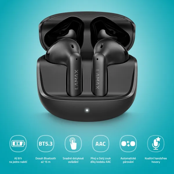 Lamax Tones1 Bluetooth slúchadlá čierne