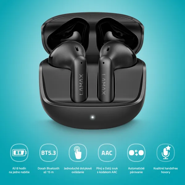 Lamax Tones1 Bluetooth slúchadlá čierne