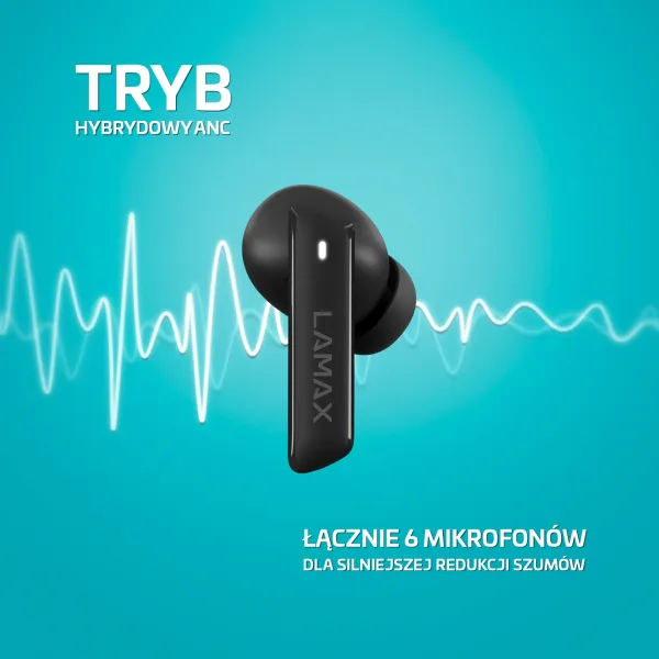 Lamax Clips1 ANC Bluetooth slúchadlá čierne