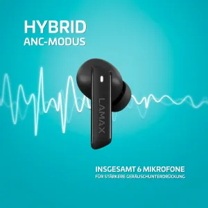 Lamax Clips1 ANC Bluetooth slúchadlá čierne
