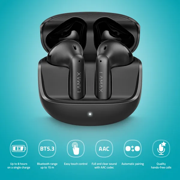 Lamax Tones1 Bluetooth slúchadlá čierne