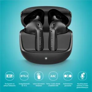Lamax Tones1 Bluetooth slúchadlá čierne