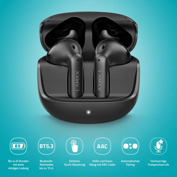 Lamax Tones1 Bluetooth slúchadlá čierne