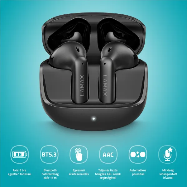 Lamax Tones1 Bluetooth slúchadlá čierne