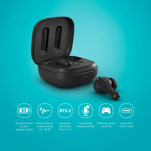 Lamax Clips1 Plus čierne Bluetooth slúchadlá