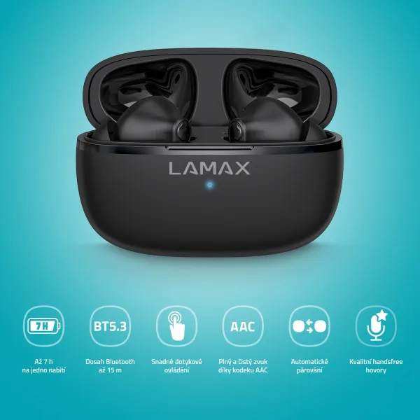 Lamax Clips1 Play čierne bluetooth slúchadlá 8594175359381