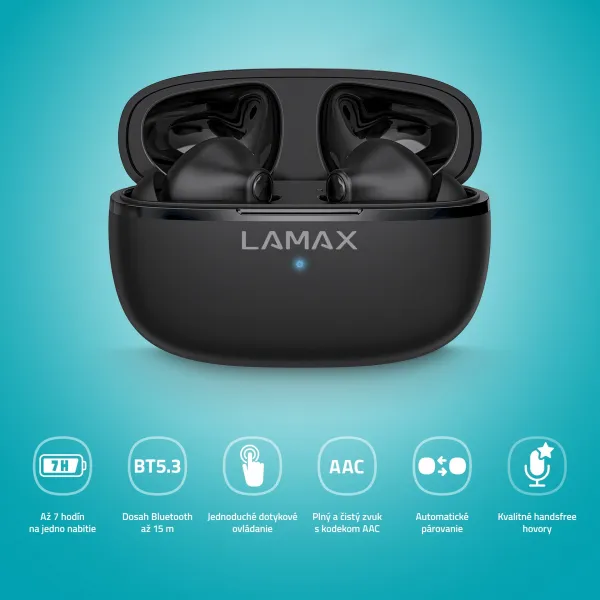Lamax Clips1 Play čierne bluetooth slúchadlá 8594175359381