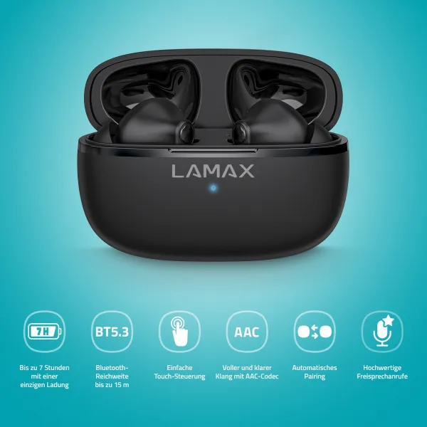 Lamax Clips1 Play čierne bluetooth slúchadlá 8594175359381