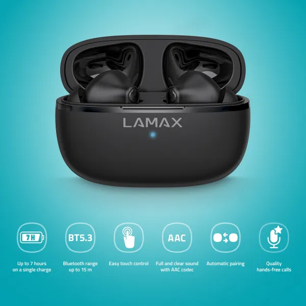 Lamax Clips1 Play čierne bluetooth slúchadlá 8594175359381