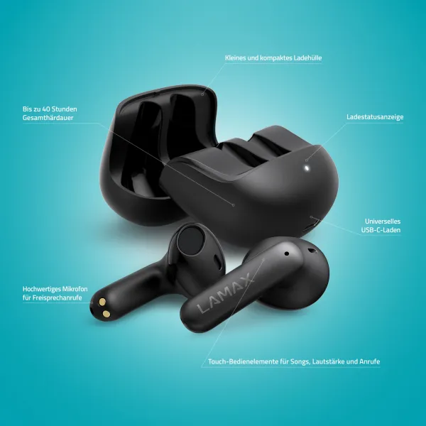 Lamax Tones1 Bluetooth slúchadlá čierne