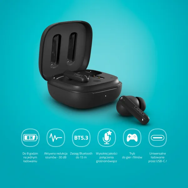 Lamax Clips1 Plus čierne Bluetooth slúchadlá