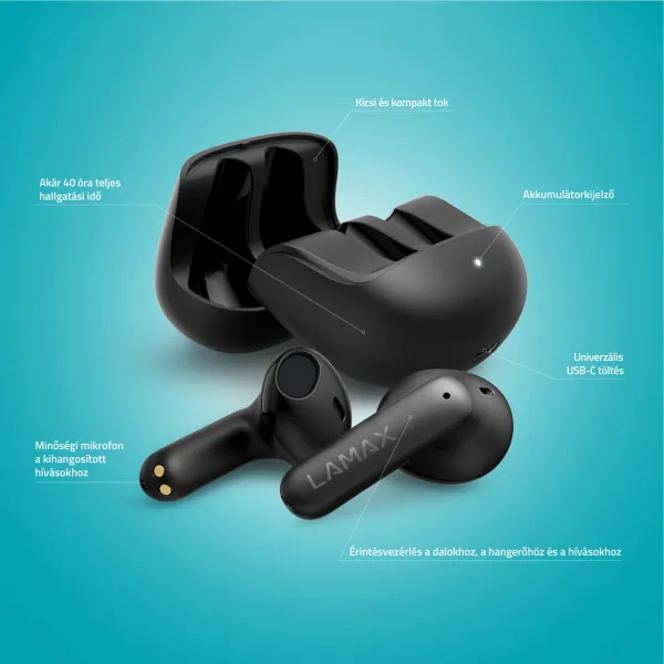 Lamax Tones1 Bluetooth slúchadlá čierne