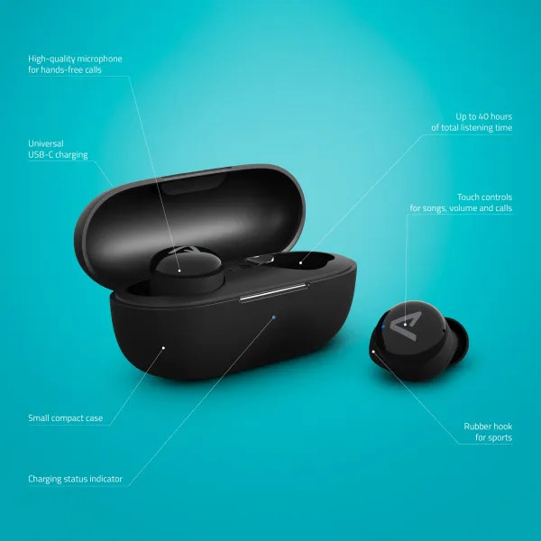 Lamax Dots3 Bluetooth slúchadlá čierne