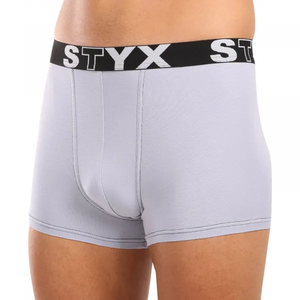 3PACK pánske boxerky Styx športová guma sivé (G10676767) S, trenky