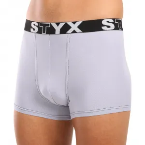 3PACK pánske boxerky Styx športová guma sivé (G10676767) S, trenky