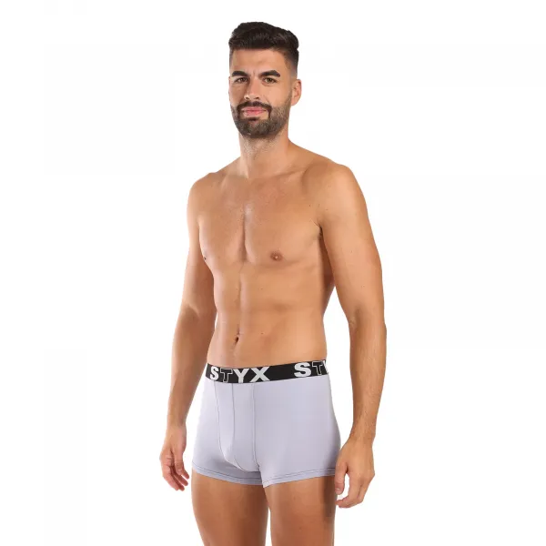 3PACK pánske boxerky Styx športová guma sivé (G10676767) S, trenky