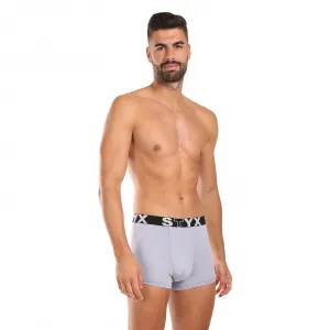 3PACK pánske boxerky Styx športová guma sivé (G10676767) S, trenky