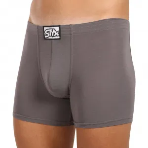 3PACK pánske boxerky Styx long klasická guma tmavo sivé (3F1063) M, trenky