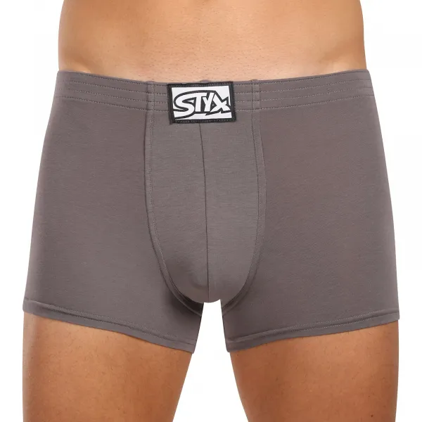 3PACK pánske boxerky Styx klasická guma tmavo sivé (3Q1063) M, trenky