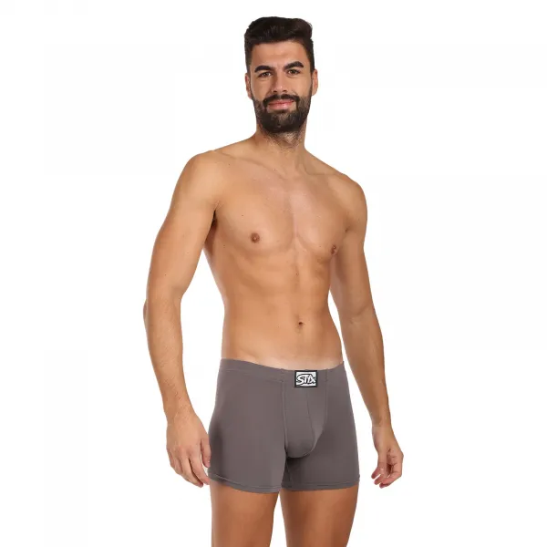 3PACK pánske boxerky Styx long klasická guma tmavo sivé (3F1063) M, trenky