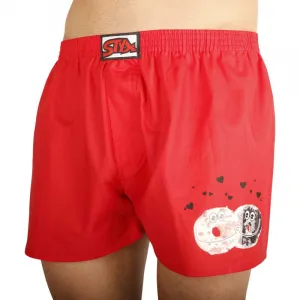 Pánske trenky Styx art klasická guma donuty červené S, trenírky