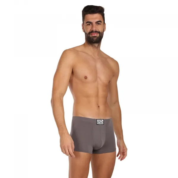 3PACK pánske boxerky Styx klasická guma tmavo sivé (3Q1063) M, trenky