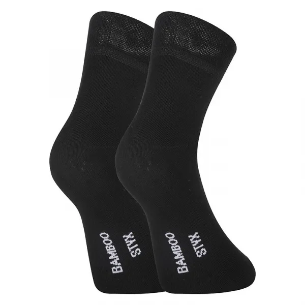 10PACK Styx ankle bamboo black socks