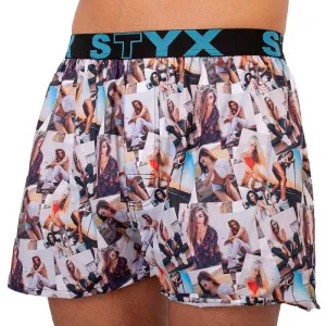 Pánske trenky Styx art športová guma modelky - limitovaná edícia (B1051) M, trenírky