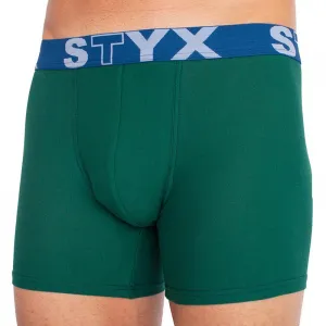 Pánske boxerky Styx long športová guma tmavo zelené (U1066) M, trenky