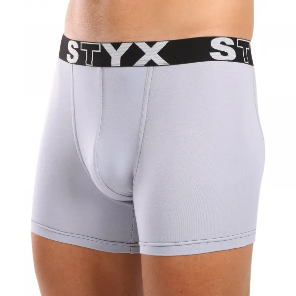 Pánske boxerky Styx long športová guma svetlo sivé (U1067) M, trenky