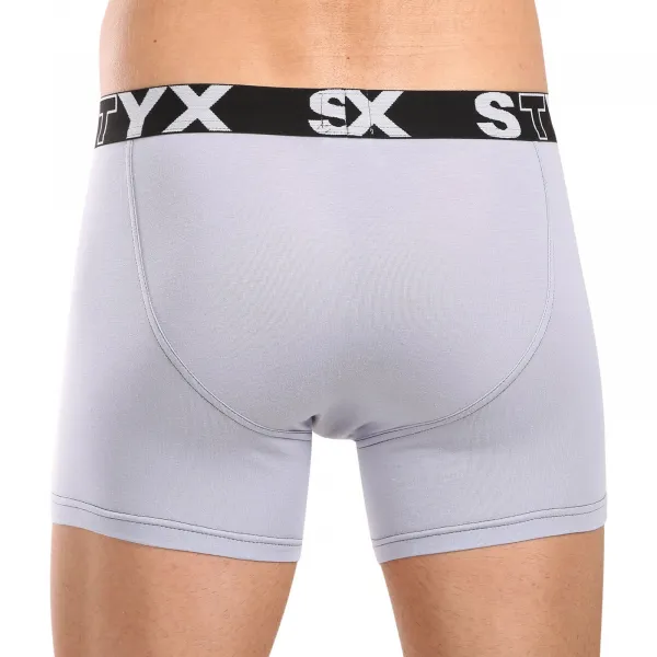 Pánske boxerky Styx long športová guma svetlo sivé (U1067) M, trenky