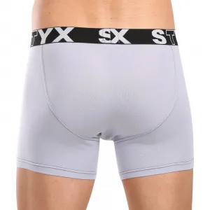 Pánske boxerky Styx long športová guma svetlo sivé (U1067) M, trenky
