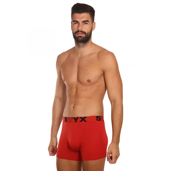 Pánske boxerky Styx long športová guma červené (U1064) S, trenky